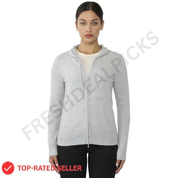 Luxury Cashmere Zip Hoodie Cardigan Elegant Minimal Chic Oversized Cozy